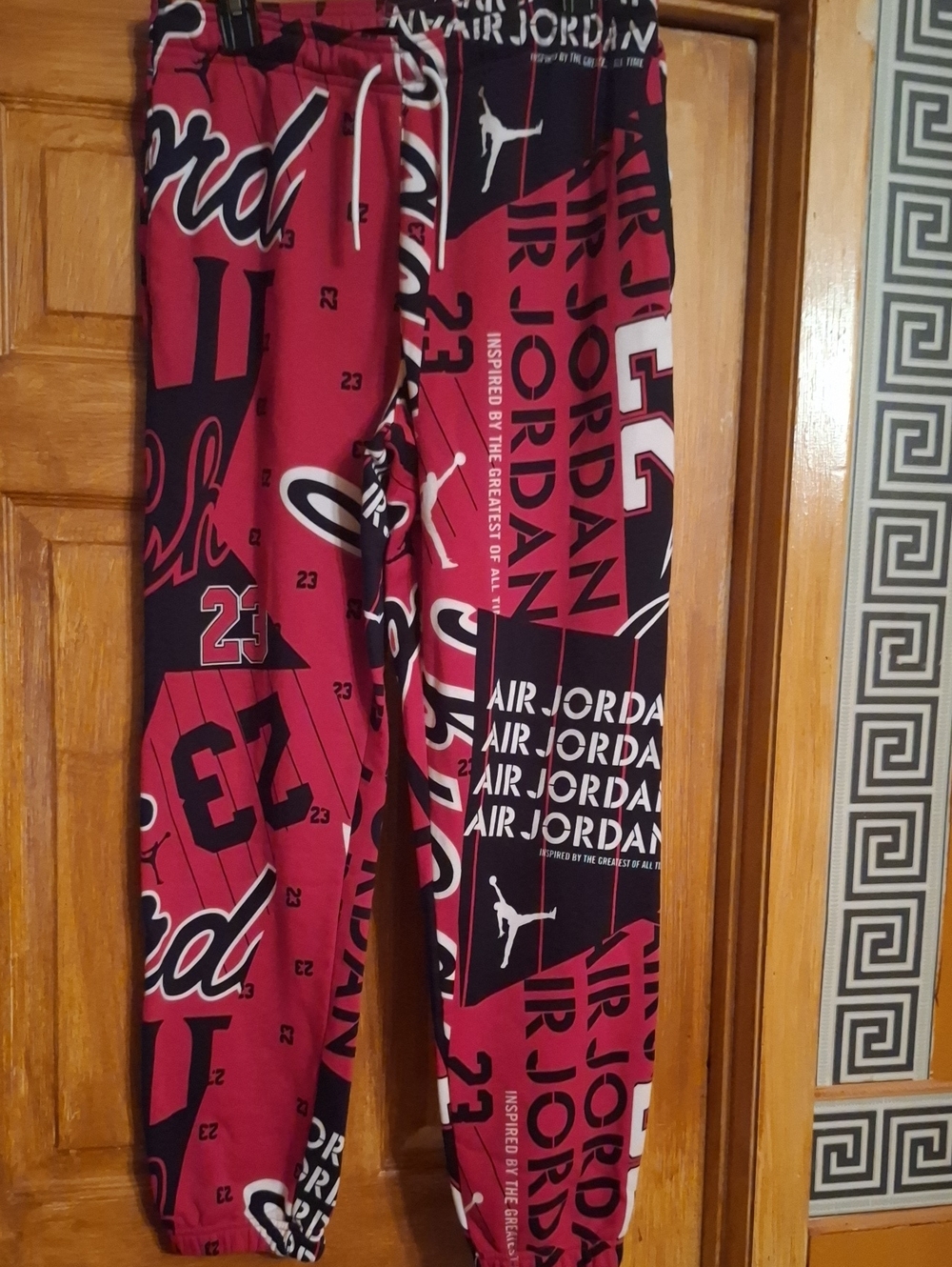 Jordan Red and Black Graphic Jogger Sweatpants